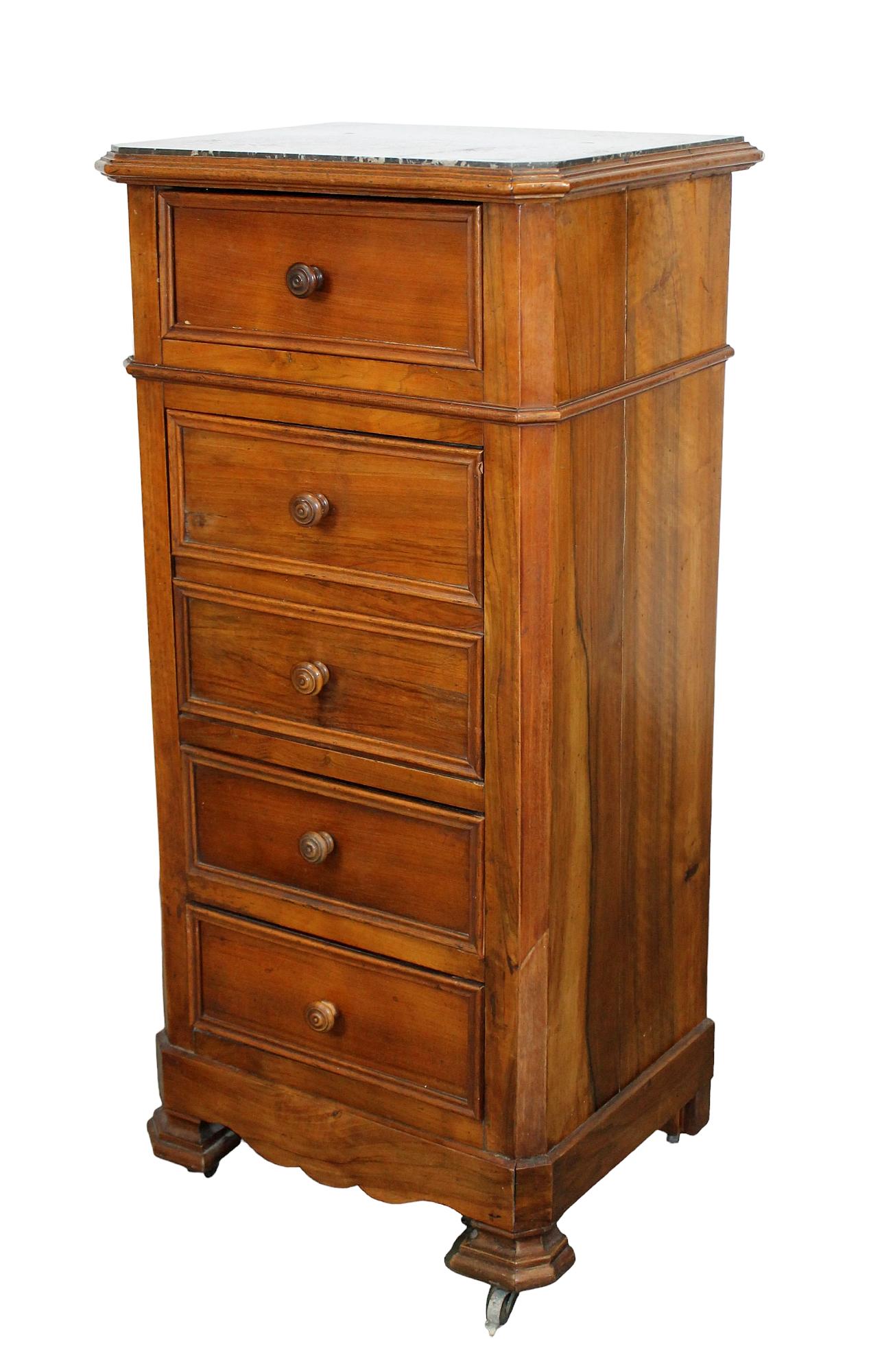French Louis Philippe nightstand in walnut (1 of 7)