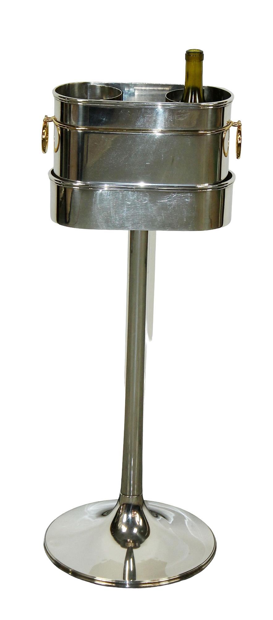 French silverplate double champagne cooler on stand (1 of 8)