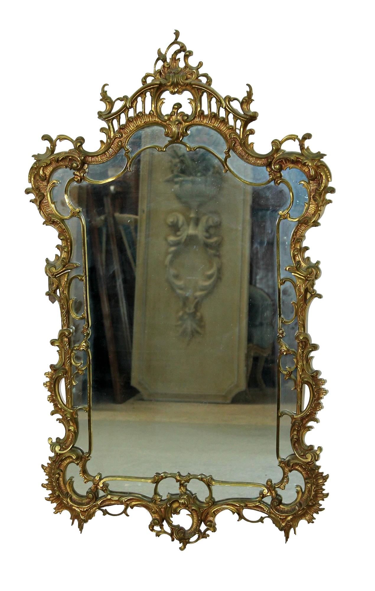 Rococo wall mirror in bronze (1 of 7)