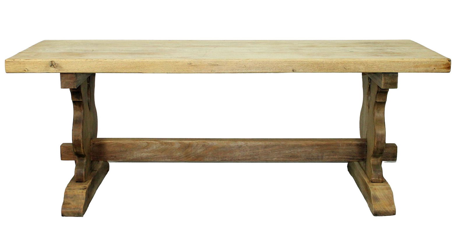 French bleached oak trestle table (1 of 8)