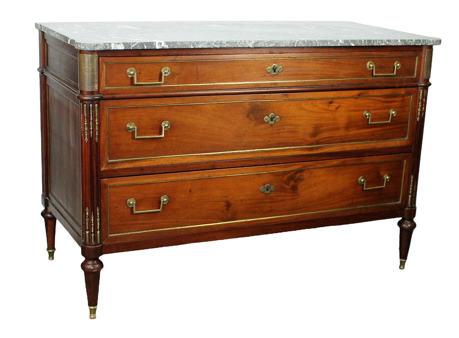 French Louis XVI style marble top commode (1 of 11)