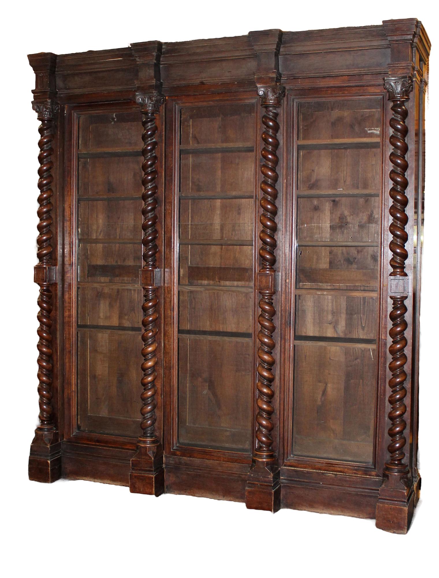 French 19th c pharmacy bookcase with sliding doors (1 of 17)
