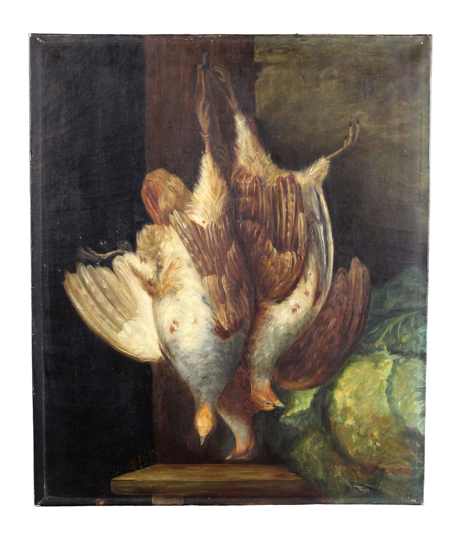 French oil on canvas painting of fowl (1 of 6)