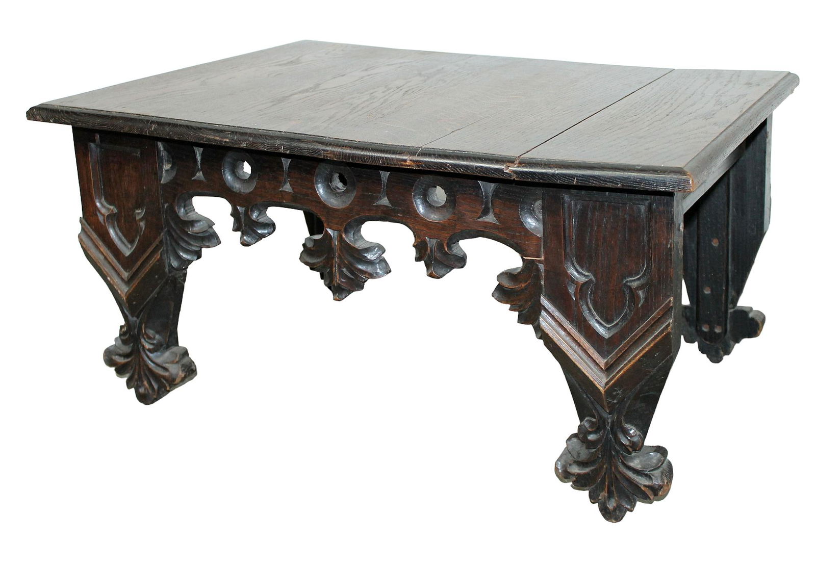 Gothic Revival Carved Oak Coffee Table