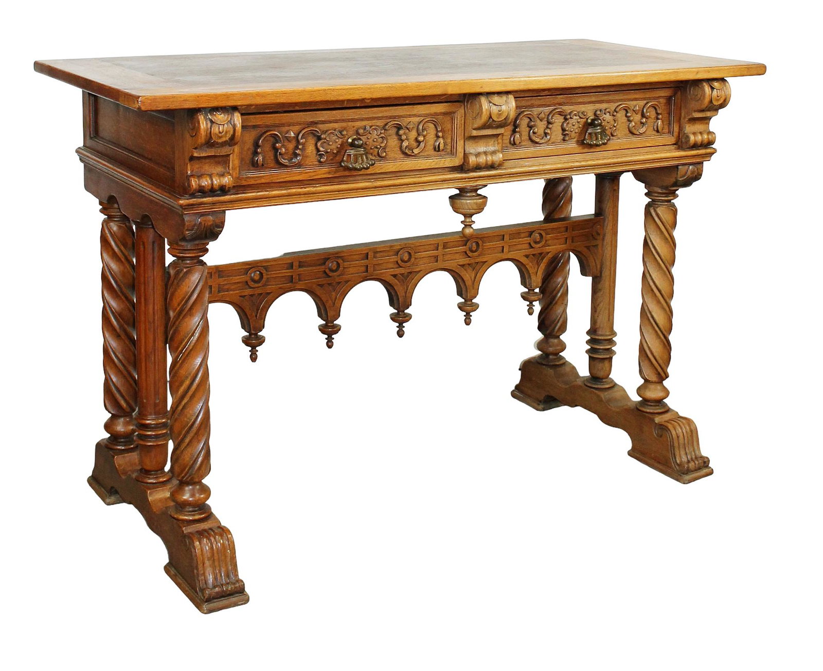 French Gothic Revival desk or console table (1 of 8)