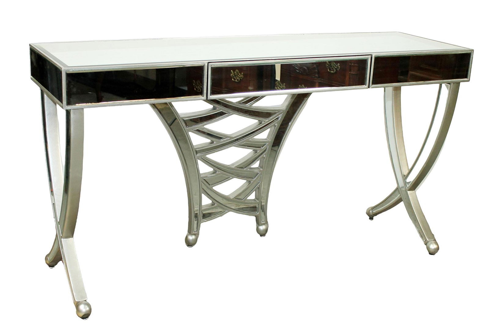 Modern mirrored console table with drawer (1 of 12)