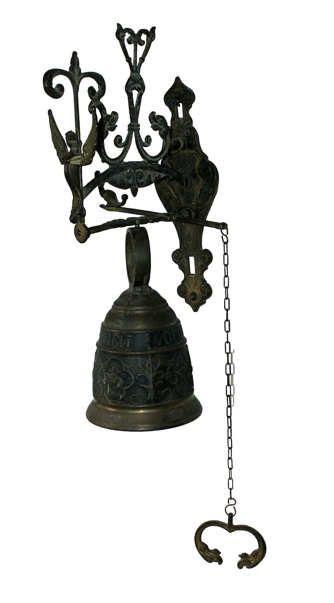 Bronze Florentine style wall mount bell (1 of 11)