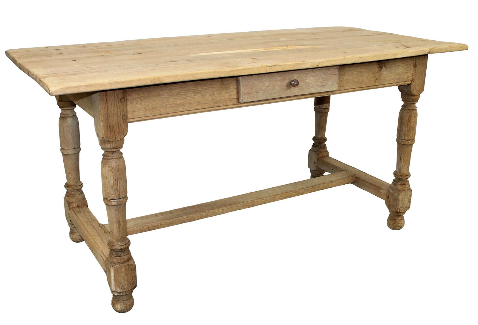 French bleached oak farmhouse table with drawer (1 of 9)