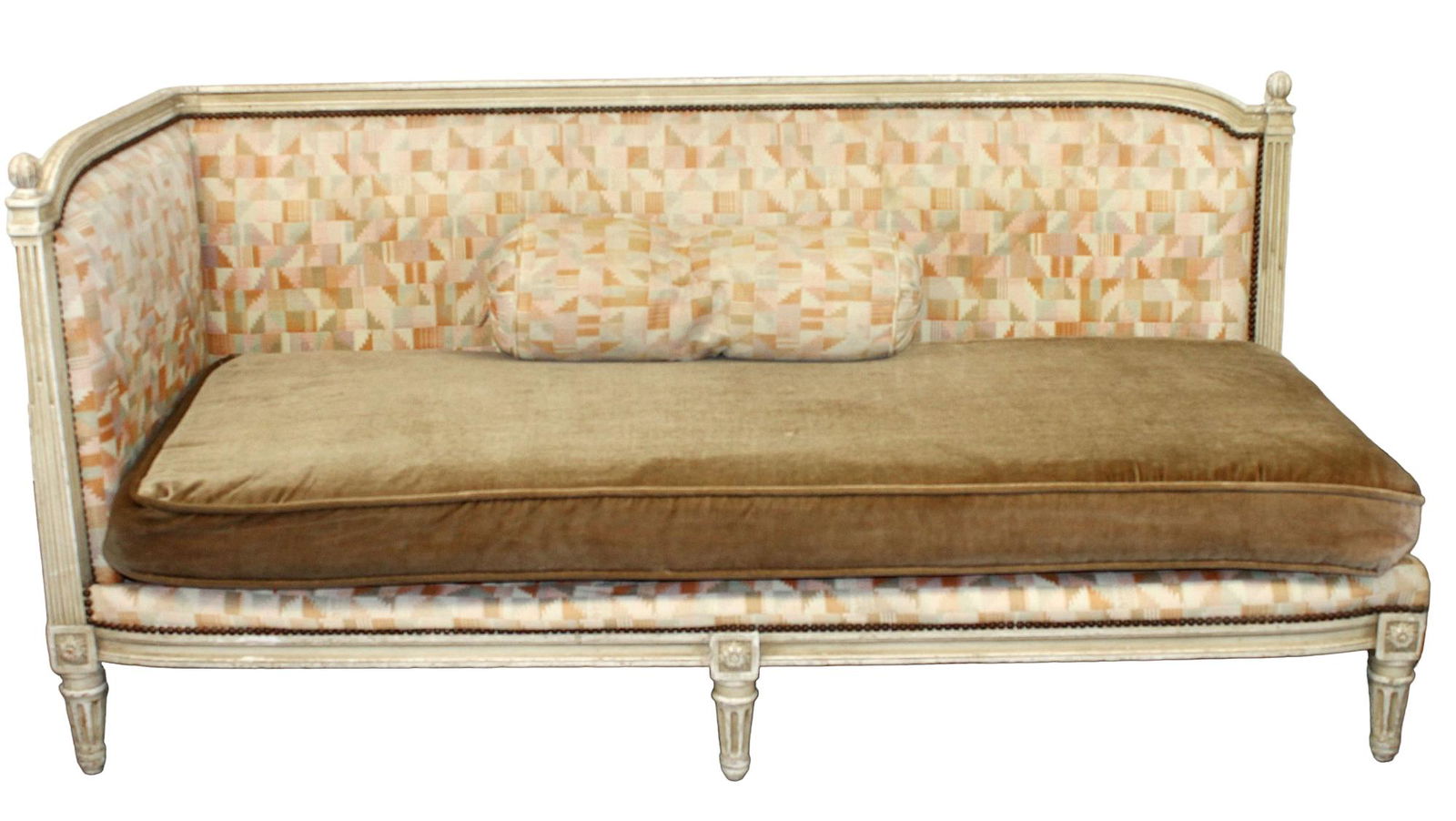 French Louis XVI style painted chaise longue (1 of 8)