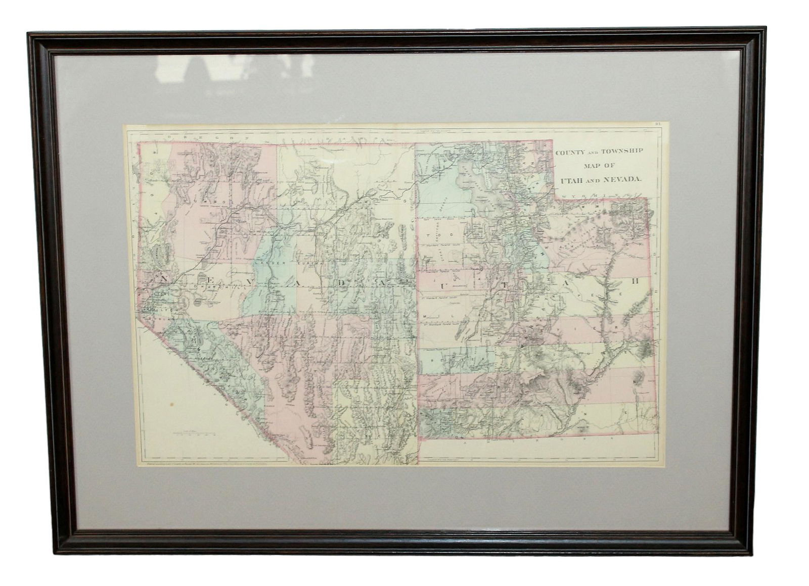 1881 Map of Utah & Nevada by Mitchell (1 of 8)