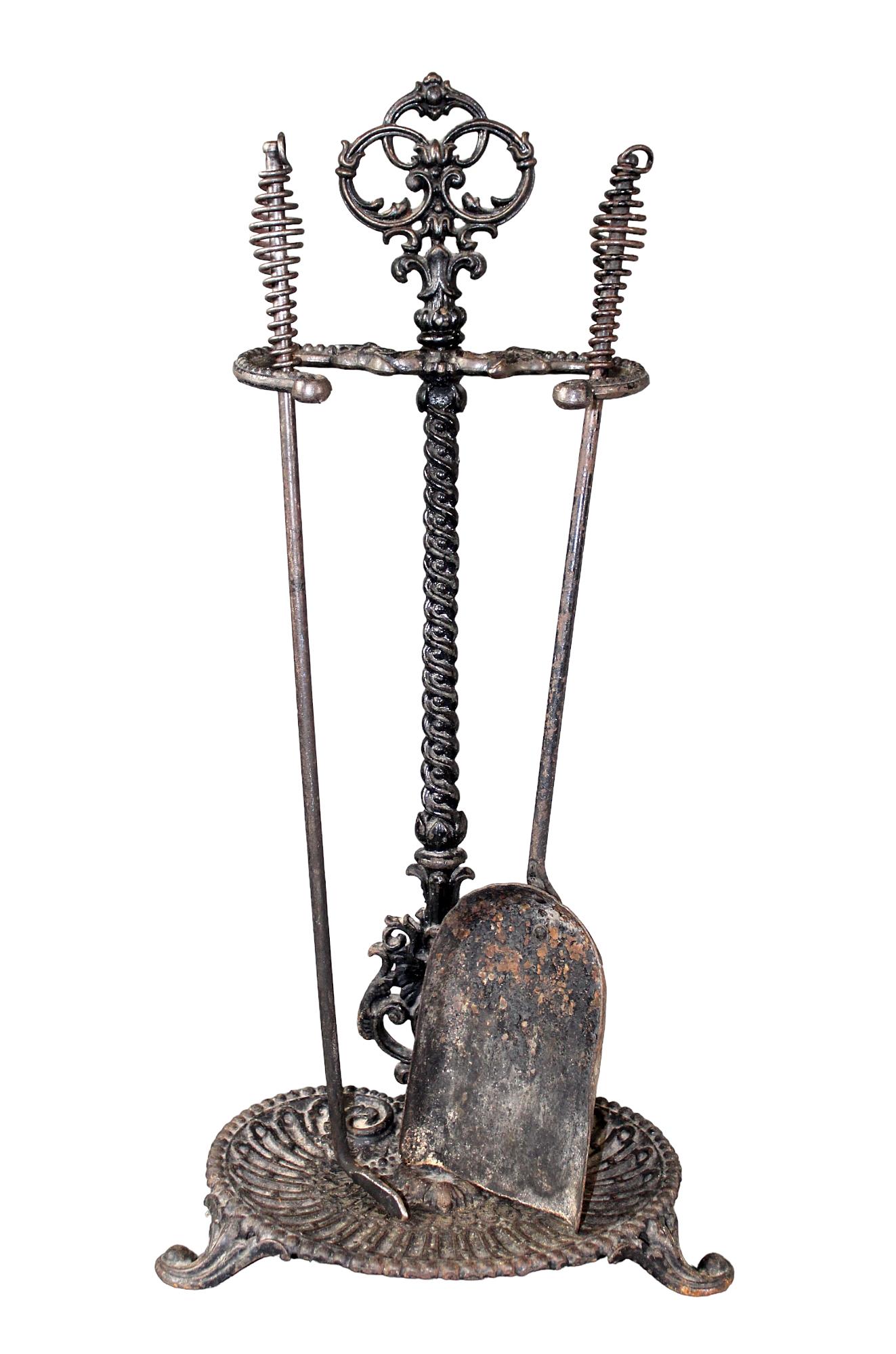Victorian cast iron fireplace tools (1 of 8)
