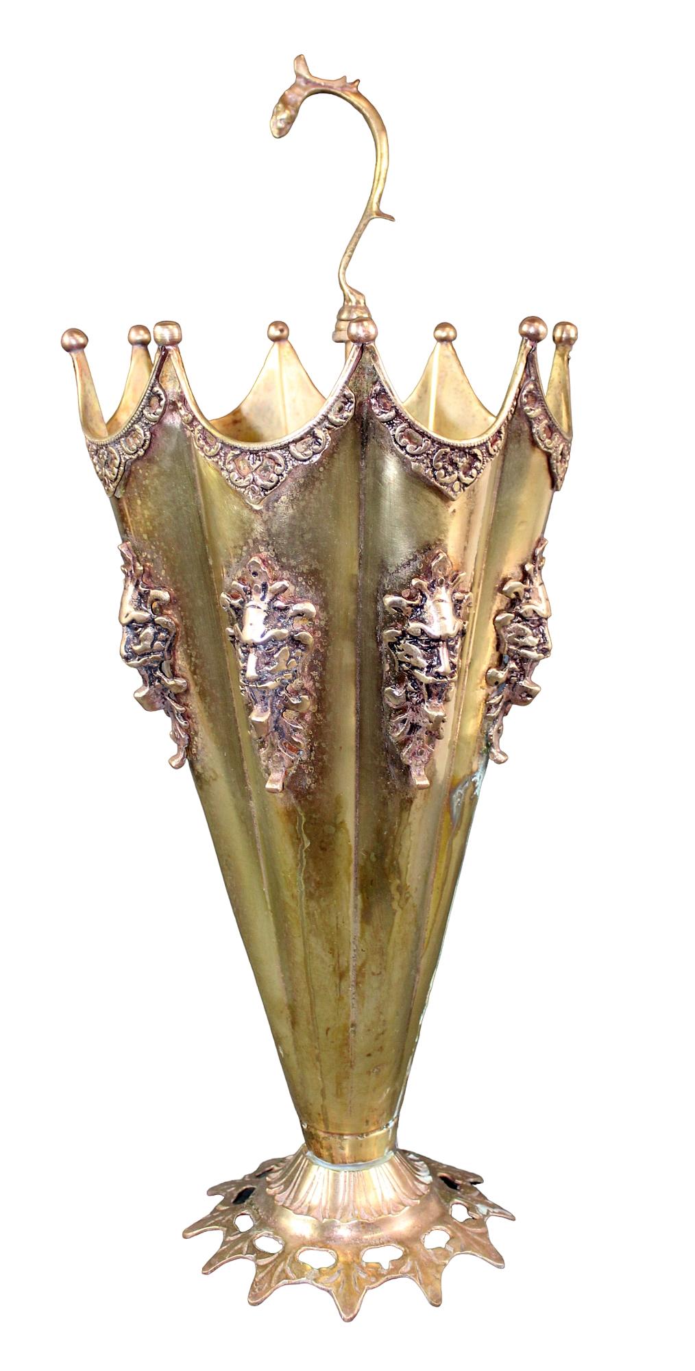 Antique polished brass umbrella form umbrella stand (1 of 9)