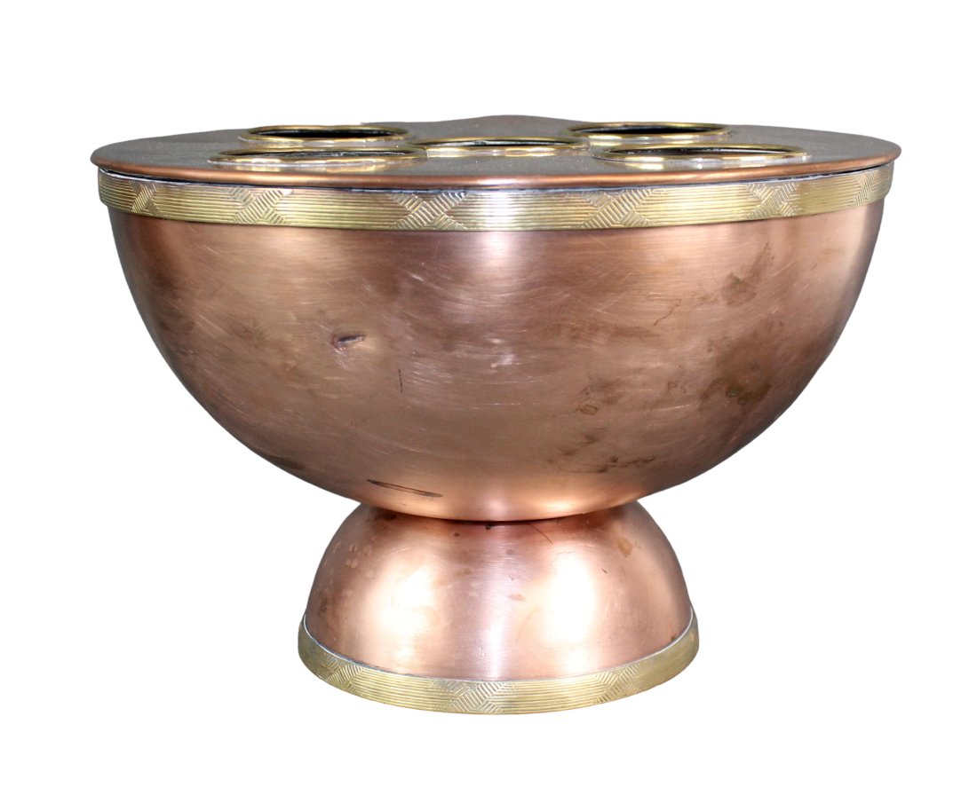 Copper & brass 5-bottle footed cellarette (1 of 12)