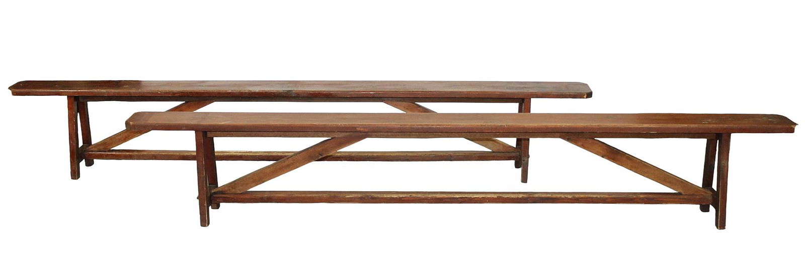 Pair of French farmhouse backless benches (1 of 7)