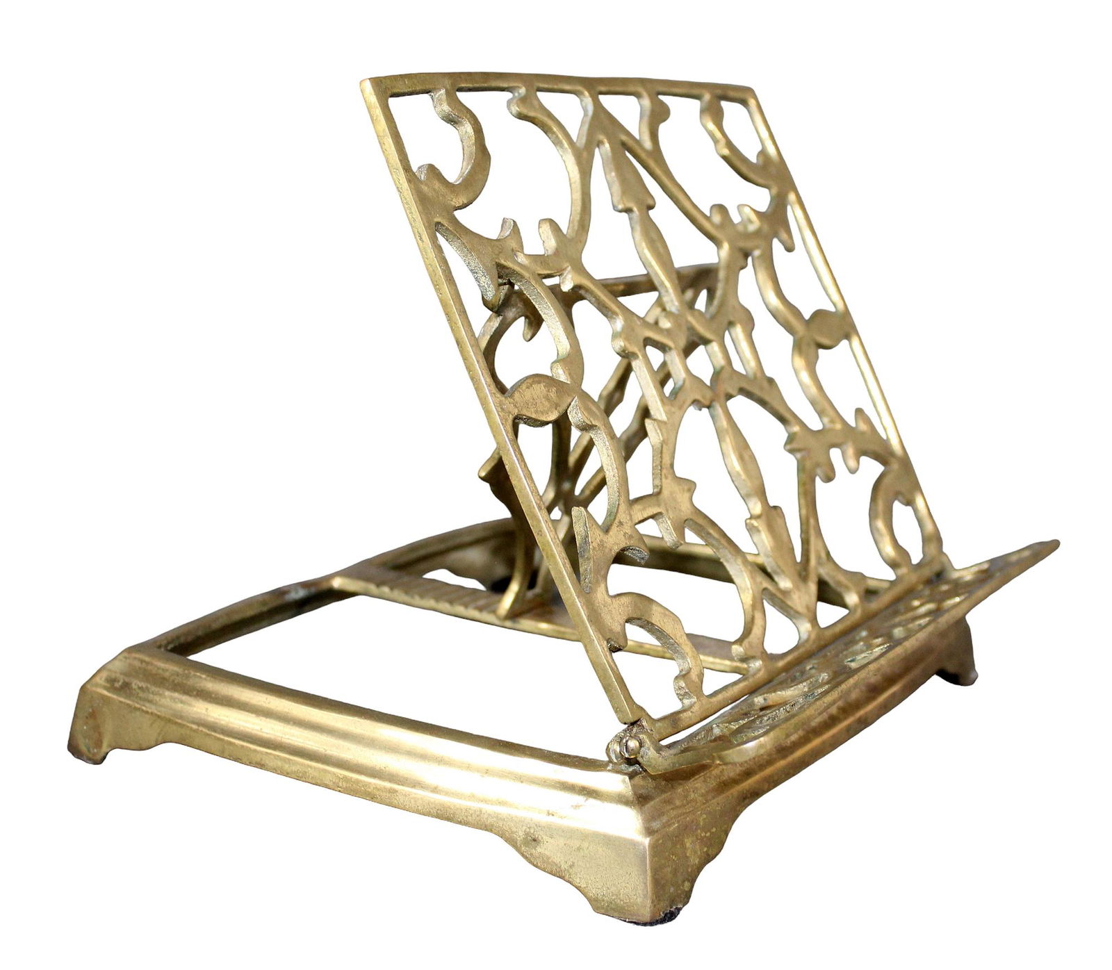 Antique pierced brass adjustable book rest (1 of 6)