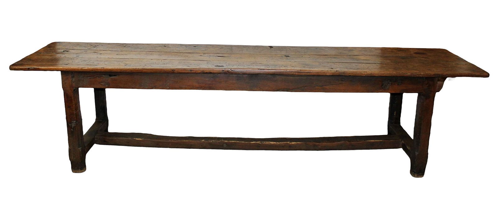 French 18th century plank top oak farmhouse table - over 10ft long (1 of 10)