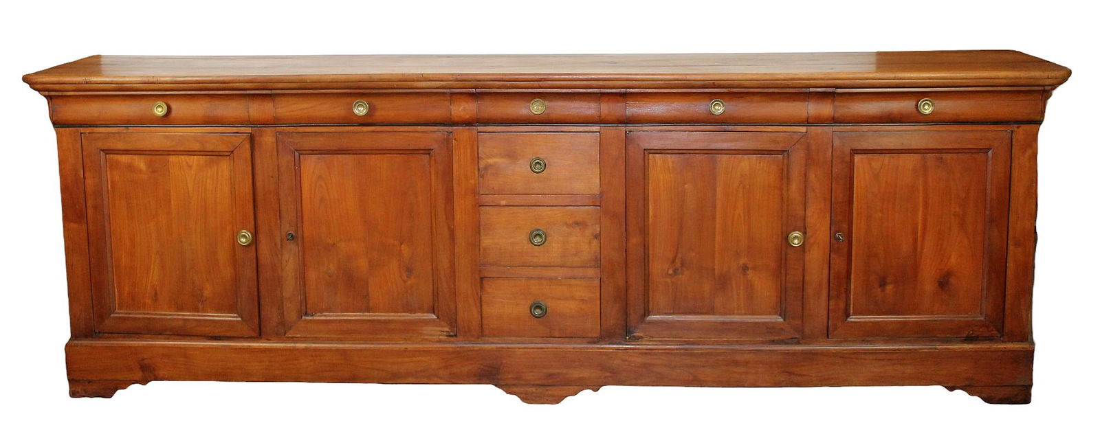 French Louis Philippe enfilade in fruitwood with 4 doors & 3 center drawers (1 of 9)