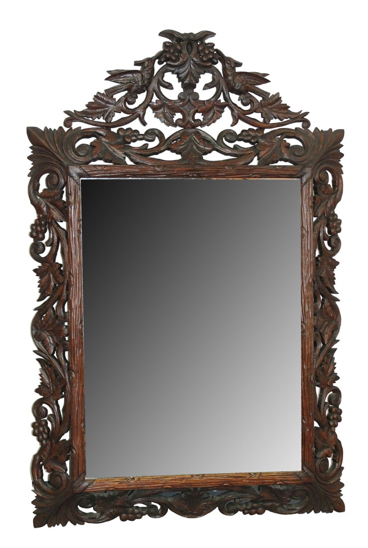 French Black Forest pierce carved mirror (1 of 11)
