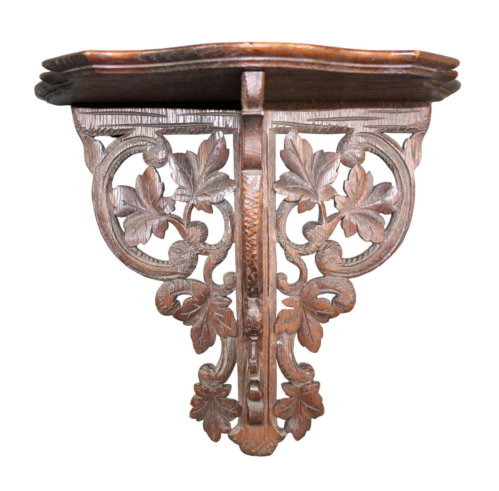 Black Forest carved oak wall shelf (1 of 10)