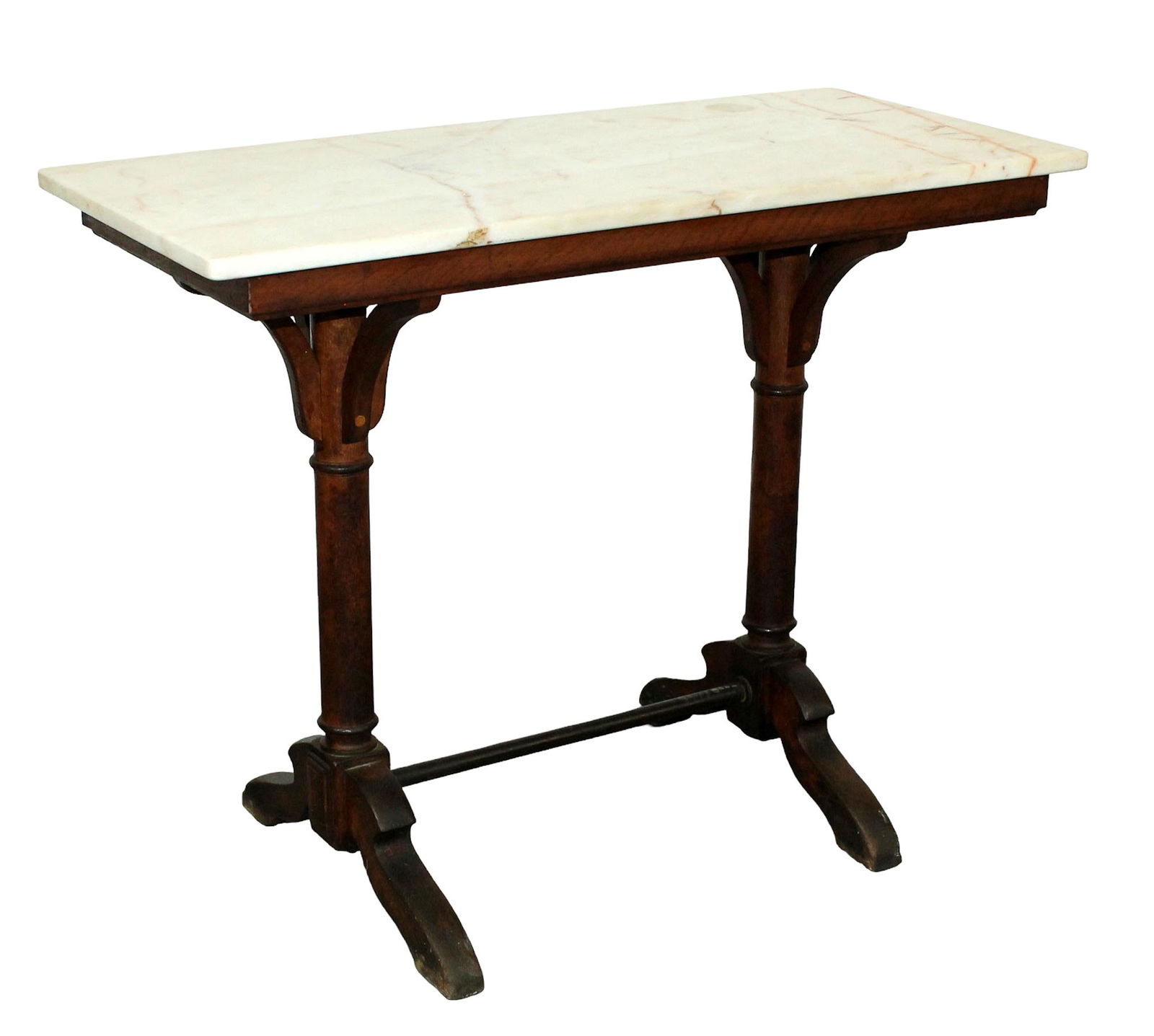 French oak marble top bistro table (1 of 6)