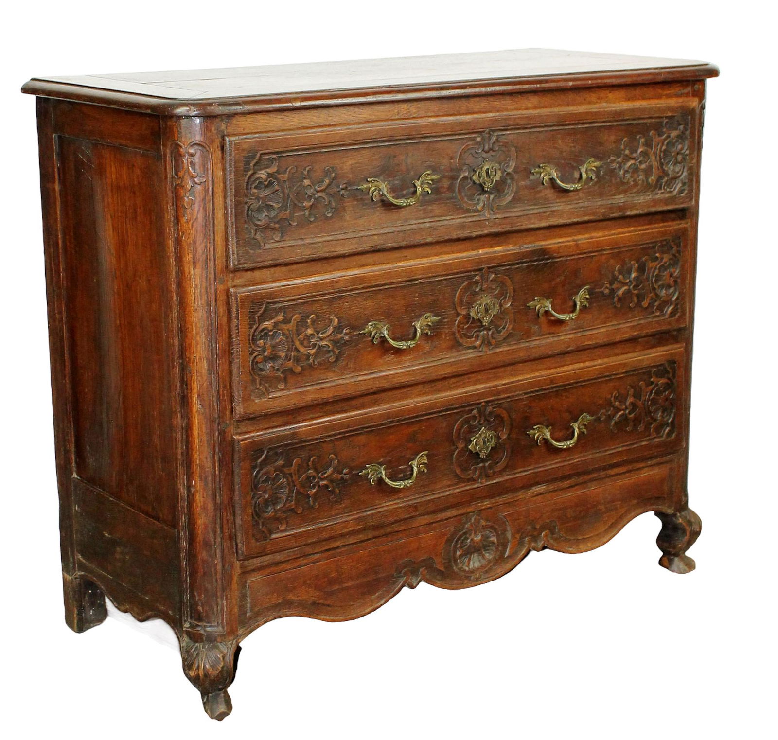 French Louis XV style oak commode (1 of 7)