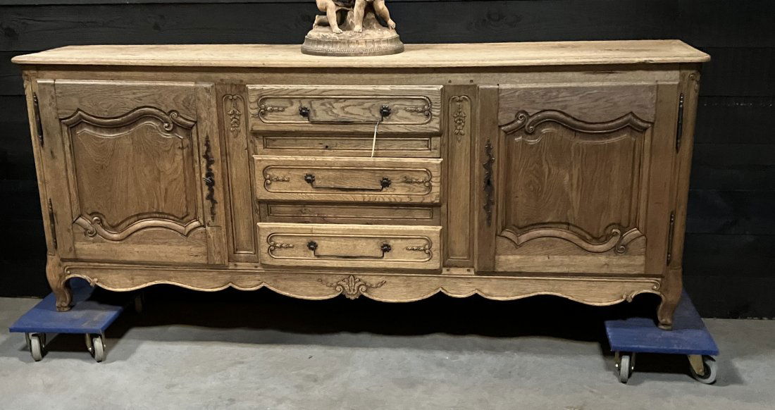French 18th c oak sideboard with center drawers (1 of 14)