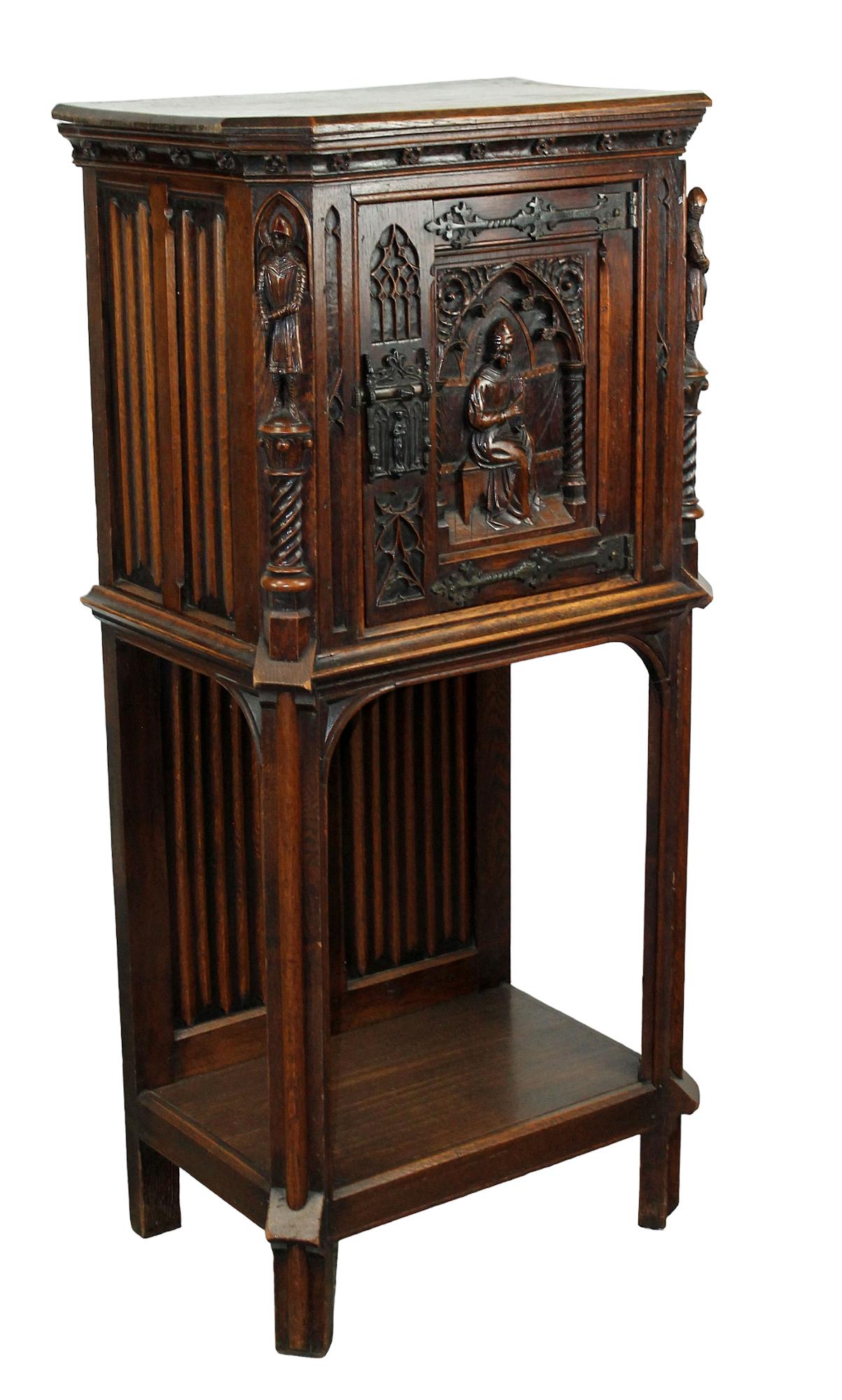 French Gothic Revival oak altar cabinet (1 of 10)