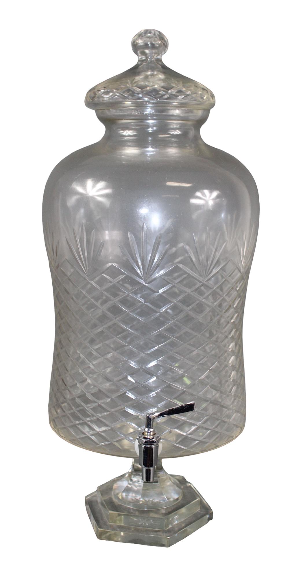 Large cut glass drink dispenser (1 of 9)