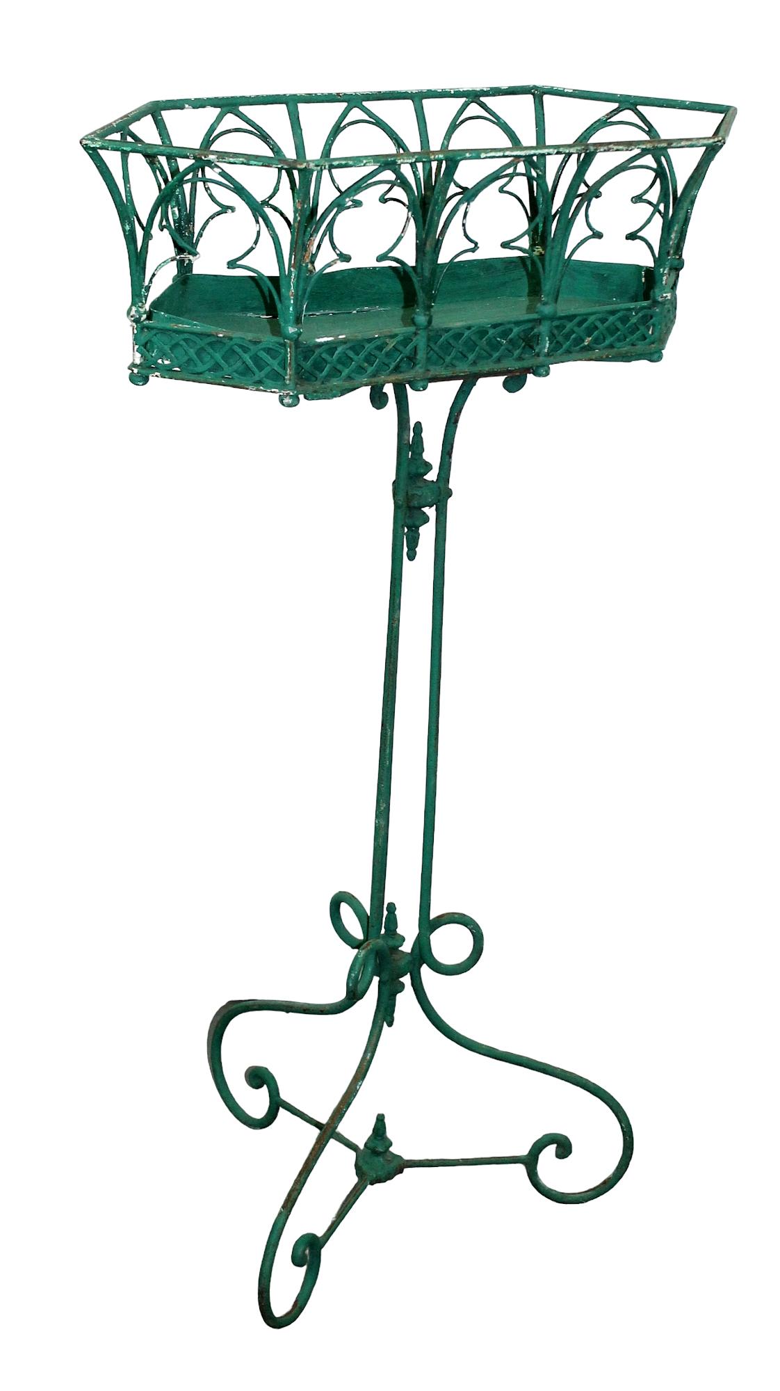 French Gothic style painted iron jardiniere (1 of 6)