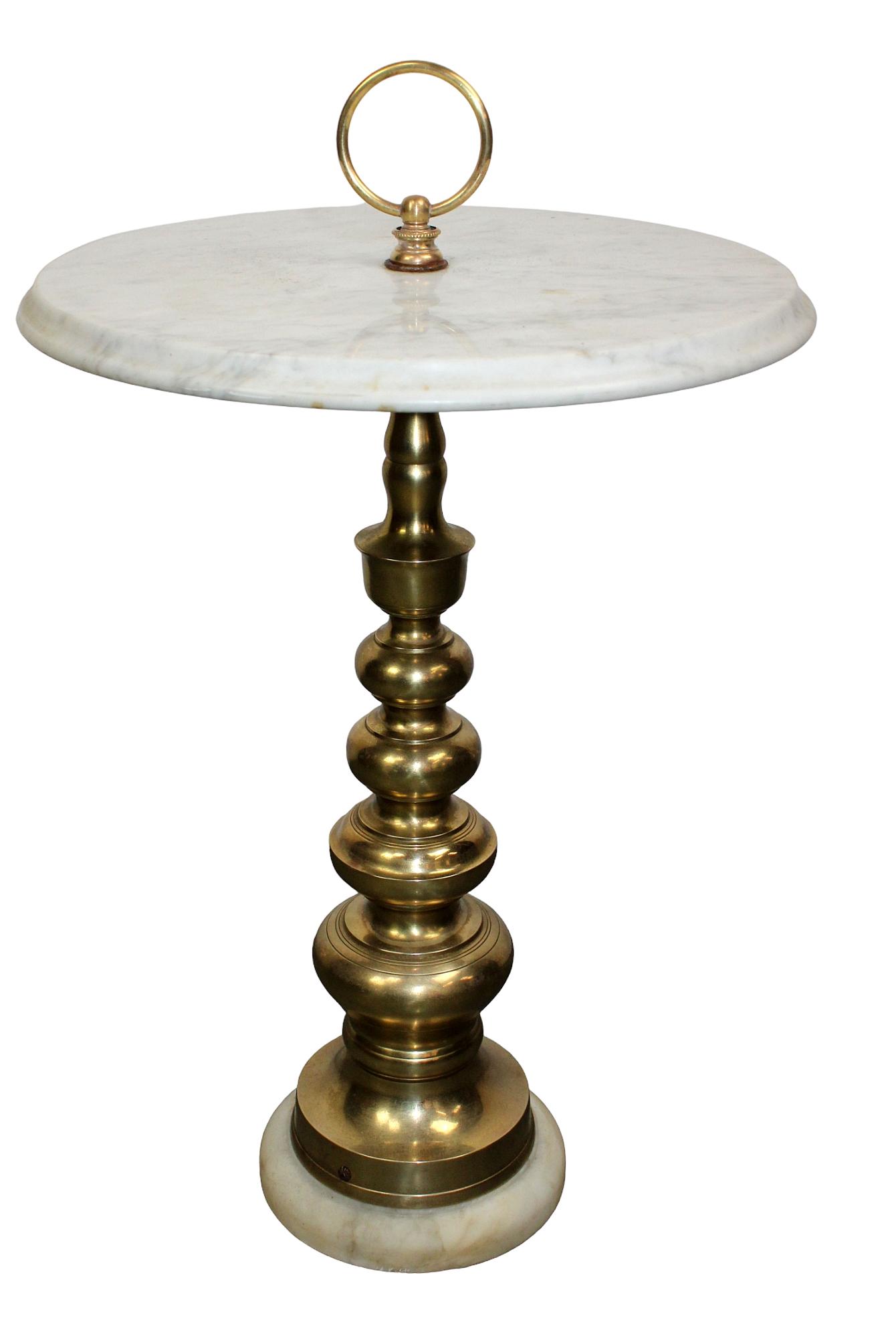 Italian mid century bronze & marble gueridon table (1 of 7)