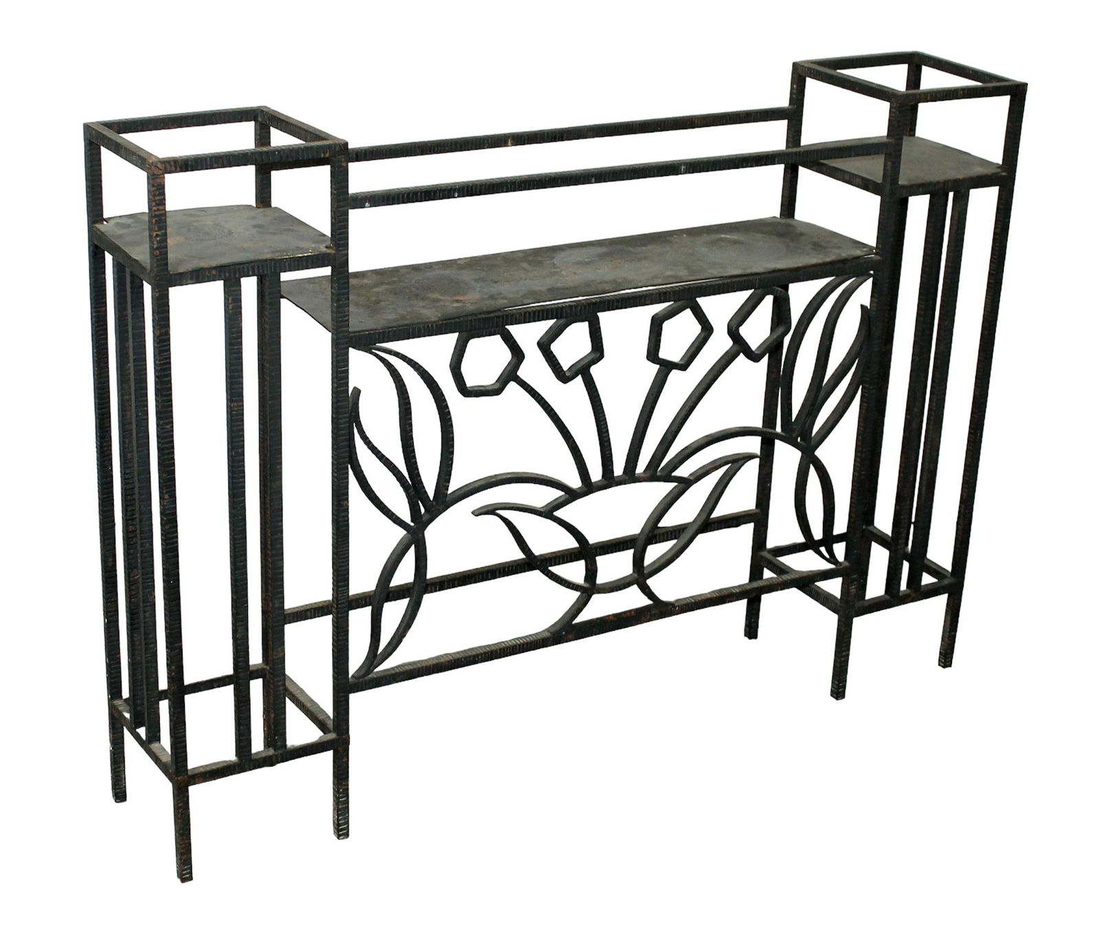French Art Deco iron jardiniere plant stand (1 of 8)