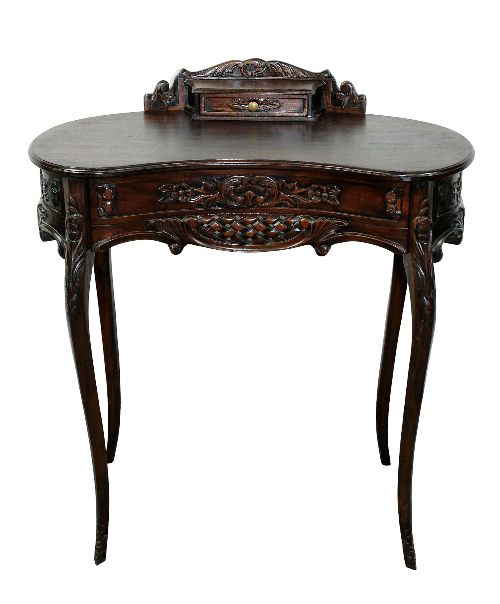 Carved mahogany ladies writing desk (1 of 6)