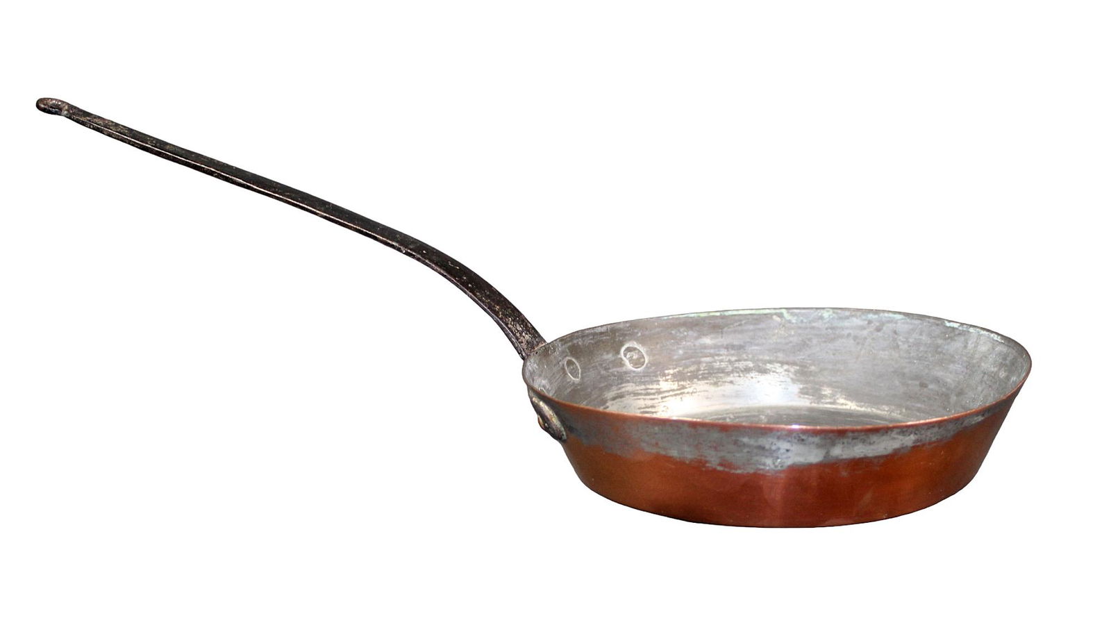 French copper saute pan with iron handle (1 of 7)