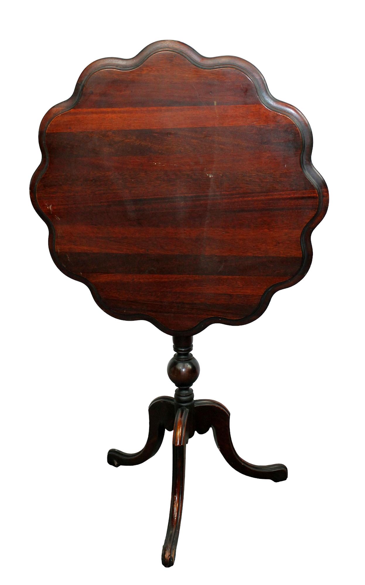 Mahogany scallop edge tilt top table (1 of 6)