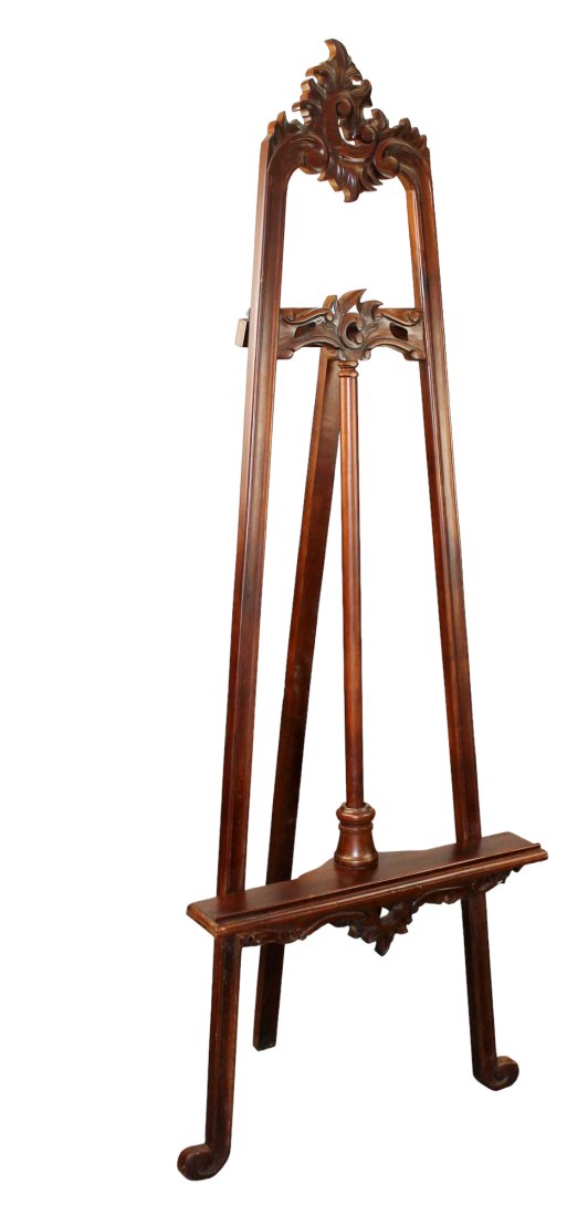 Carved mahogany floor easel (1 of 7)