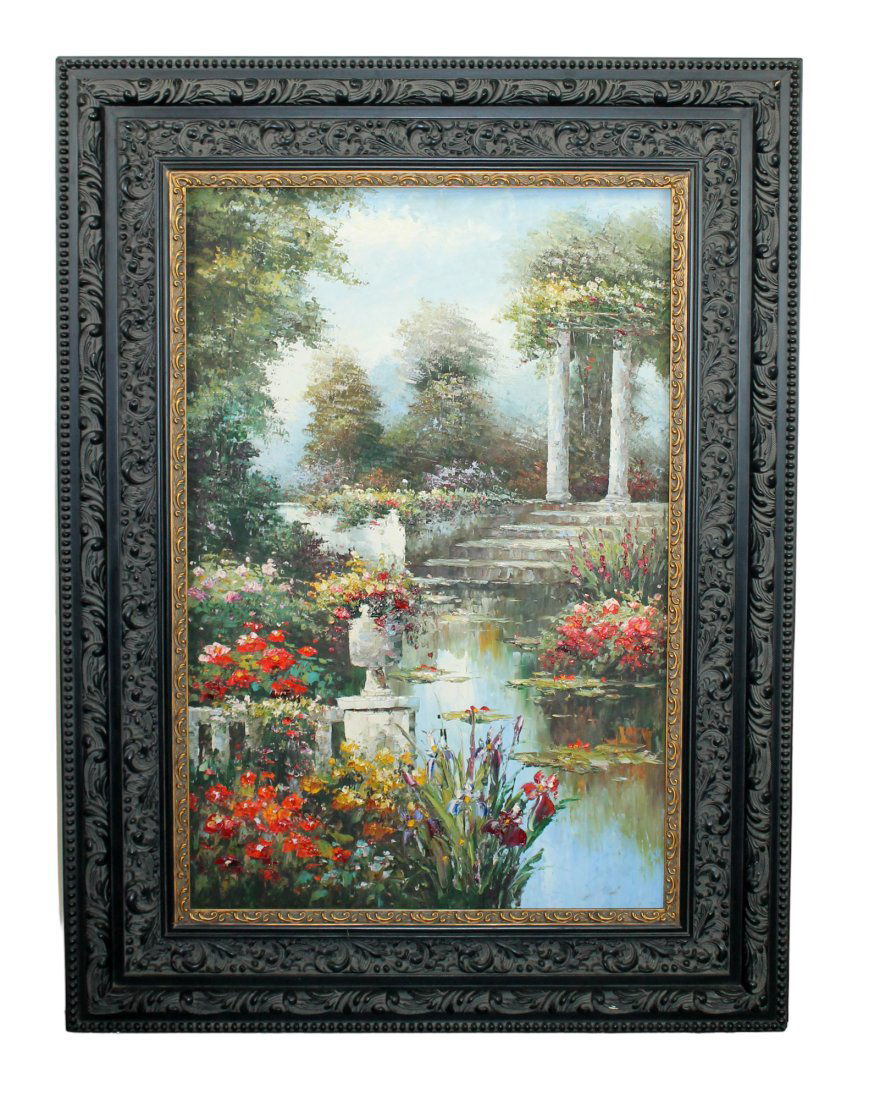 Oil on canvas painting garden landscape (1 of 7)