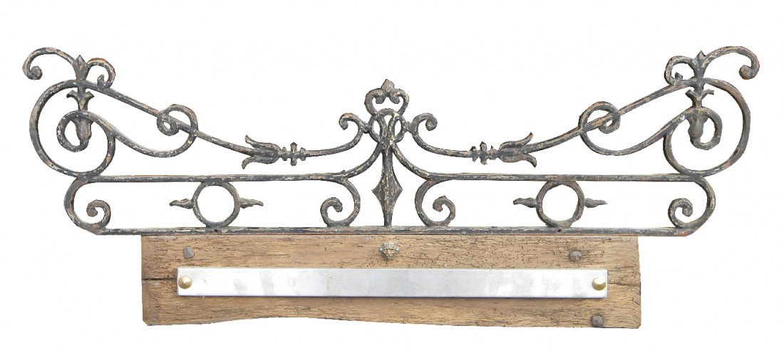 19th century French knife rack with forged iron: 36"l x 14"h