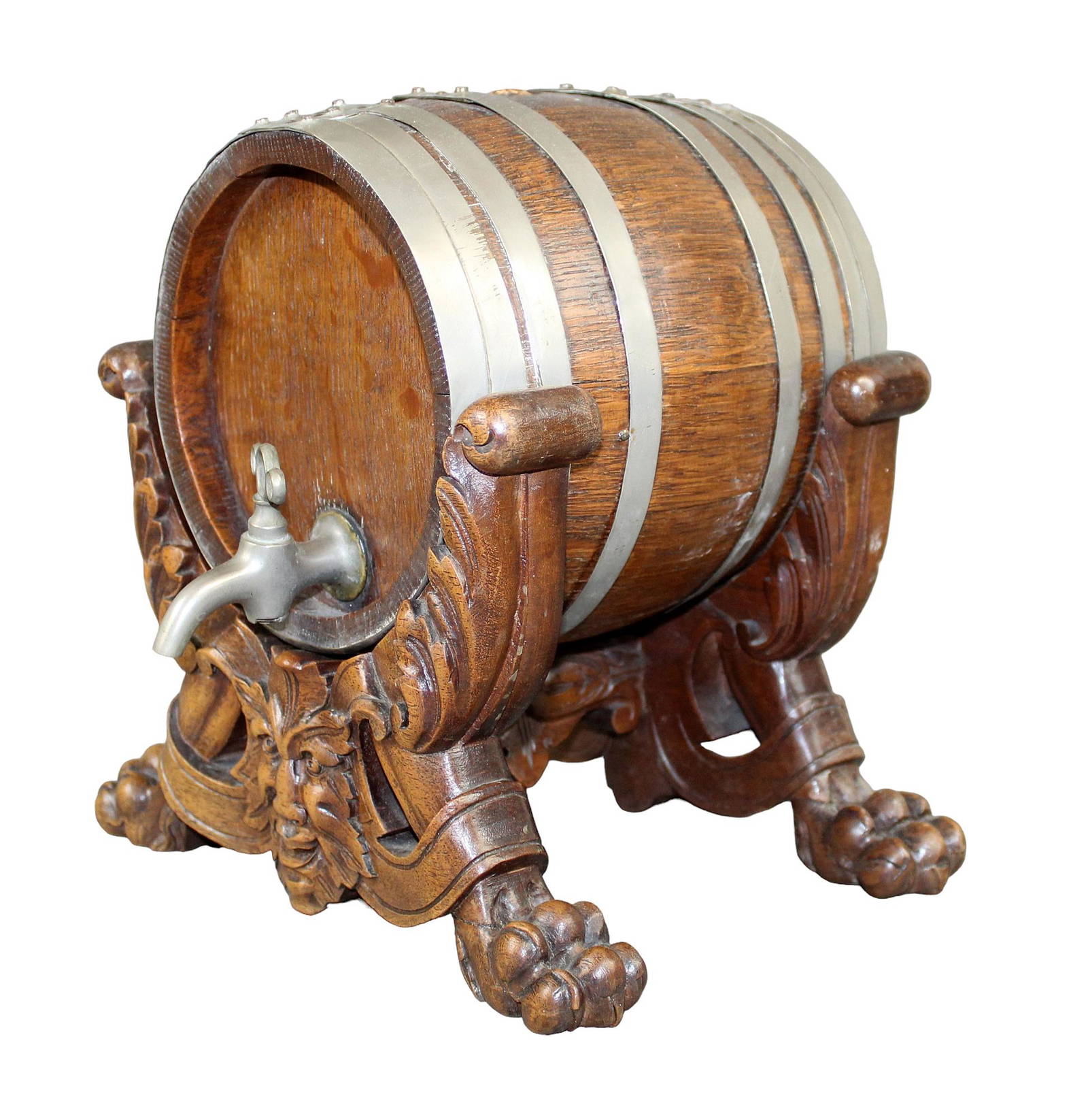 French Miniature Wine Barrel On Stand Auction