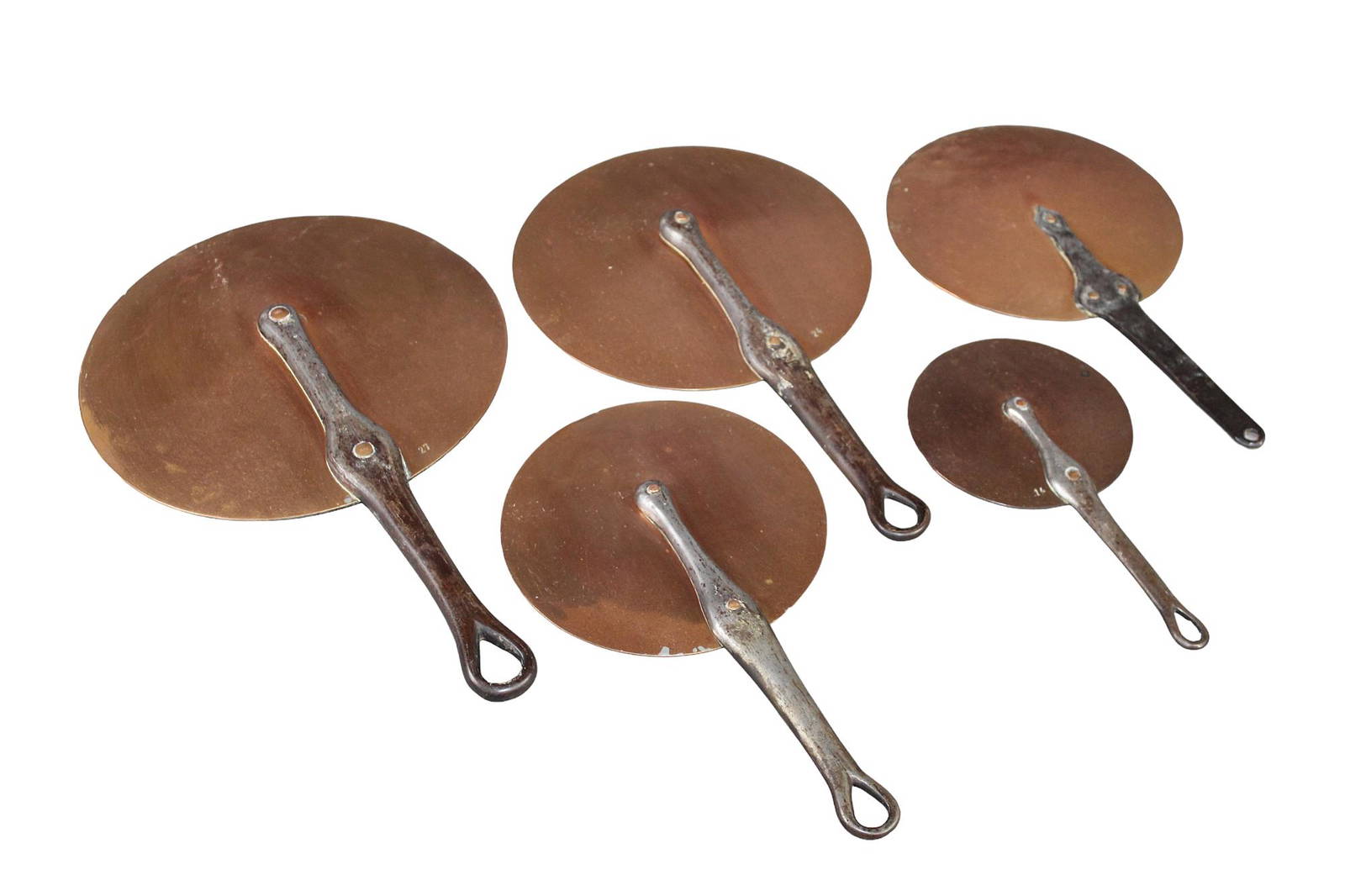Lot Of 5 French Copper Pot Lids Auction