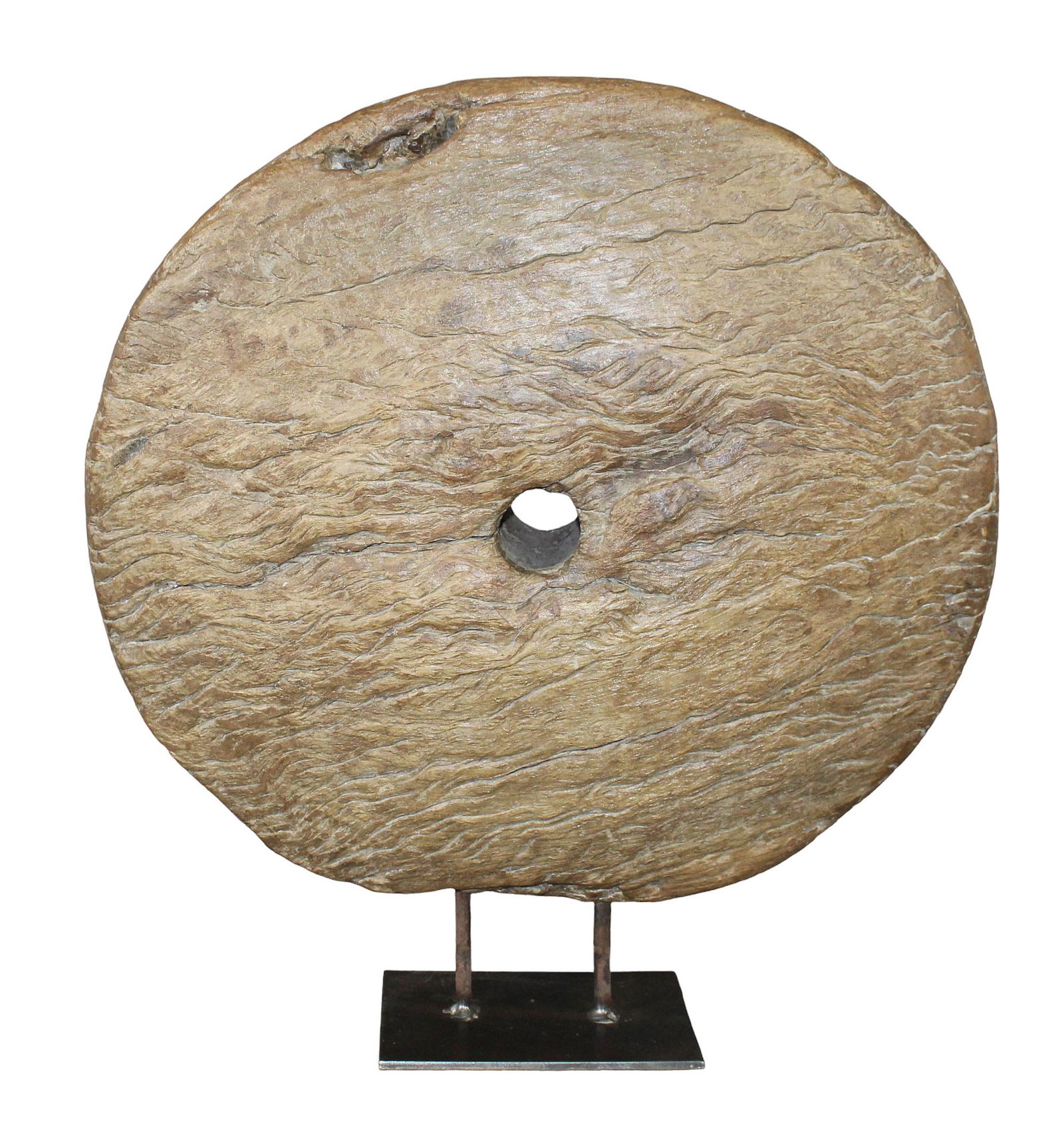 Antique French wooden wheel mounted as sculpture (1 of 11)