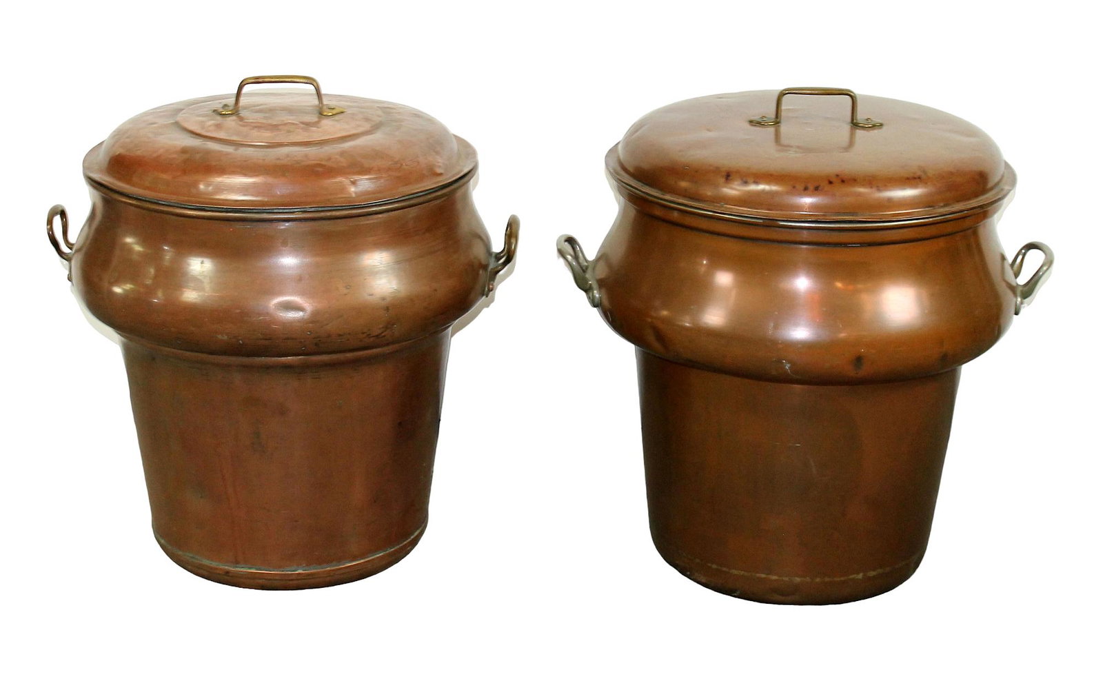 Pair of large scale French copper lidded containers (1 of 12)