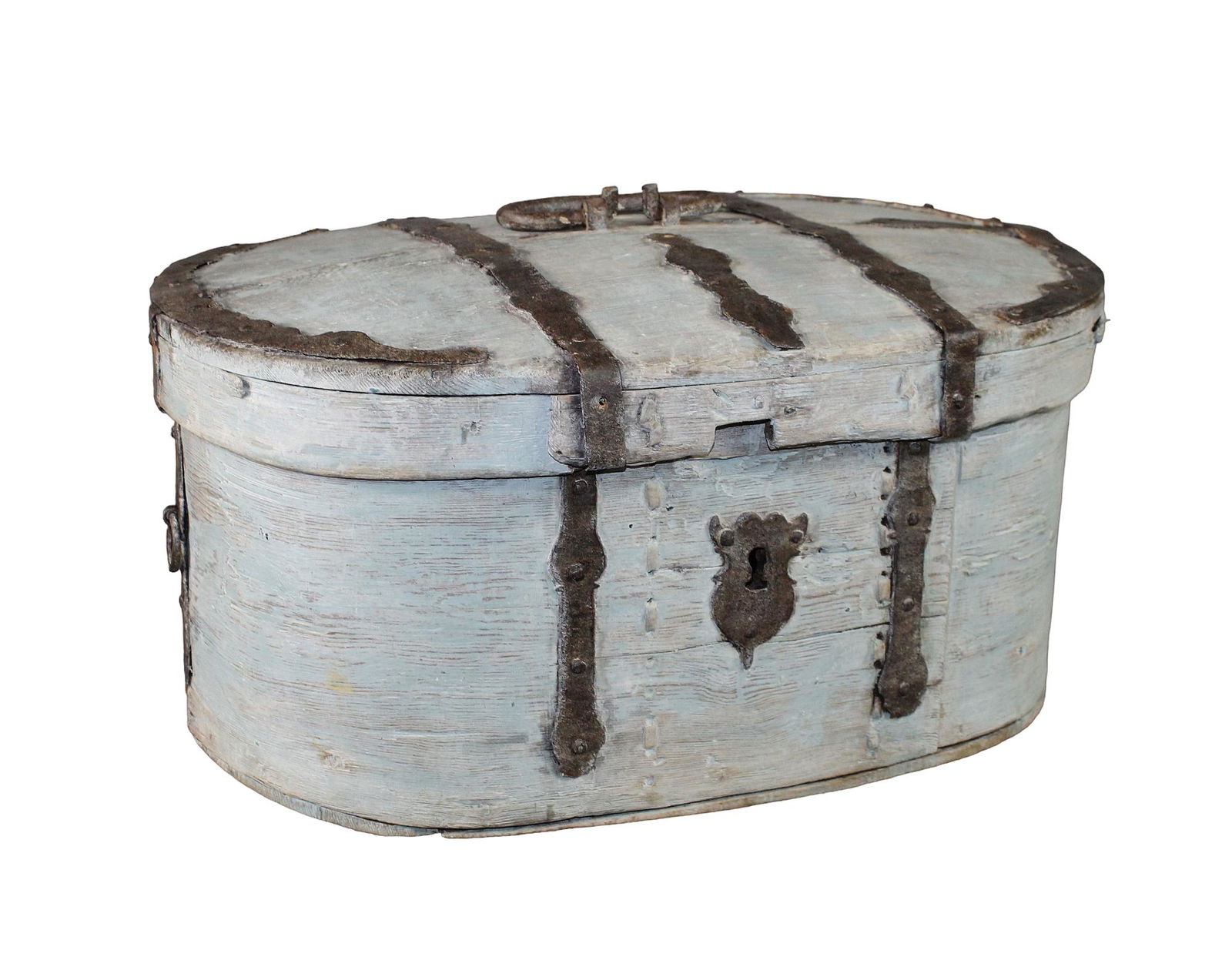 Antique Swedish marriage box in painted pine (1 of 12)