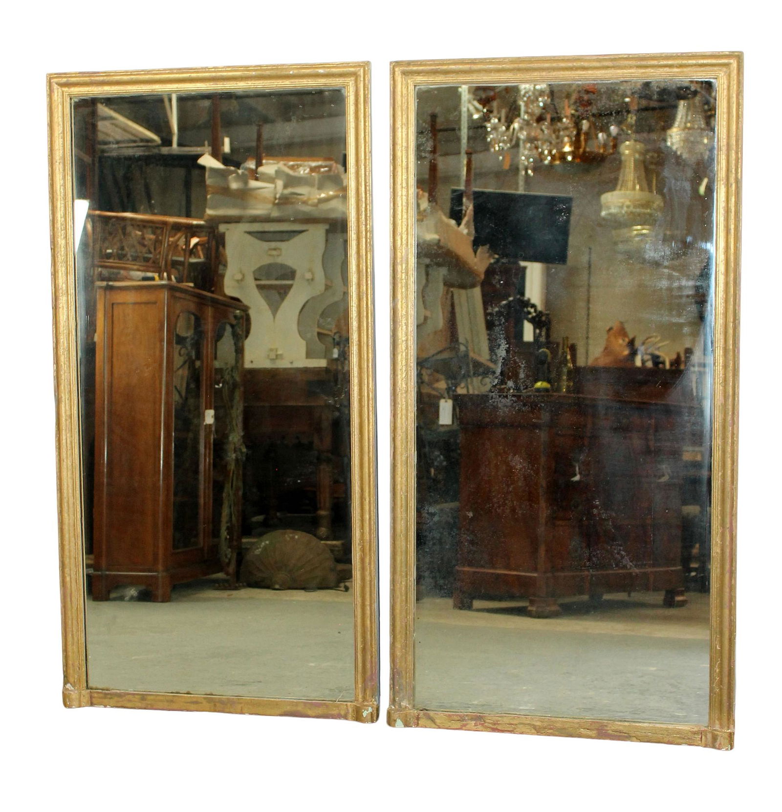 Pair of French painted and parcel gilt mirrors (1 of 9)