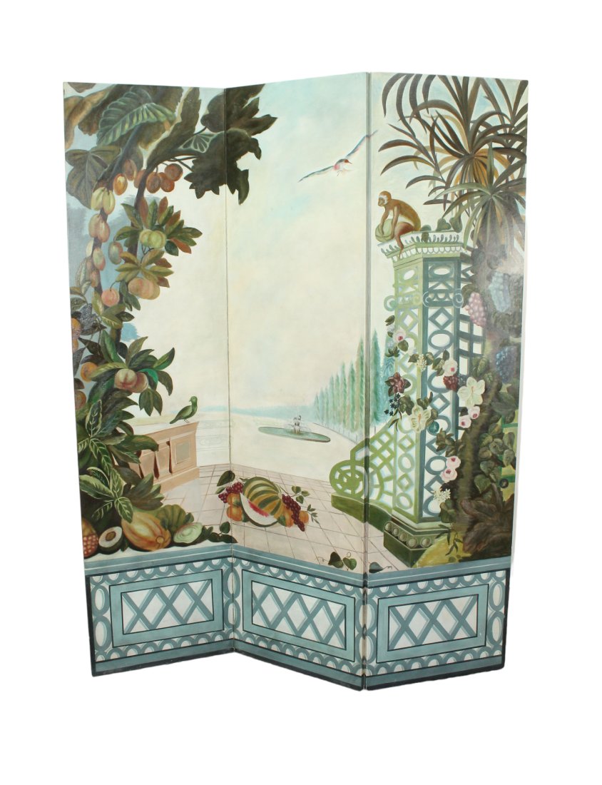 Maitland Smith 3 panel painted screen (1 of 7)