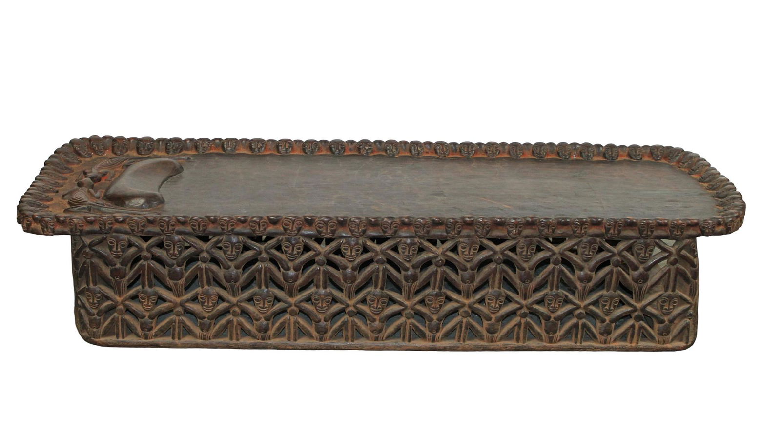 African Cameroon Bamileke bed with figural carvings (1 of 8)
