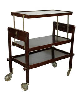 French Geisha by Lecel convertible bar cart trolley: French Geisha by Lecel convertible bar cart trolley. Mid 20th century. 34 1/2"h x 33"w x 16 1/2"d