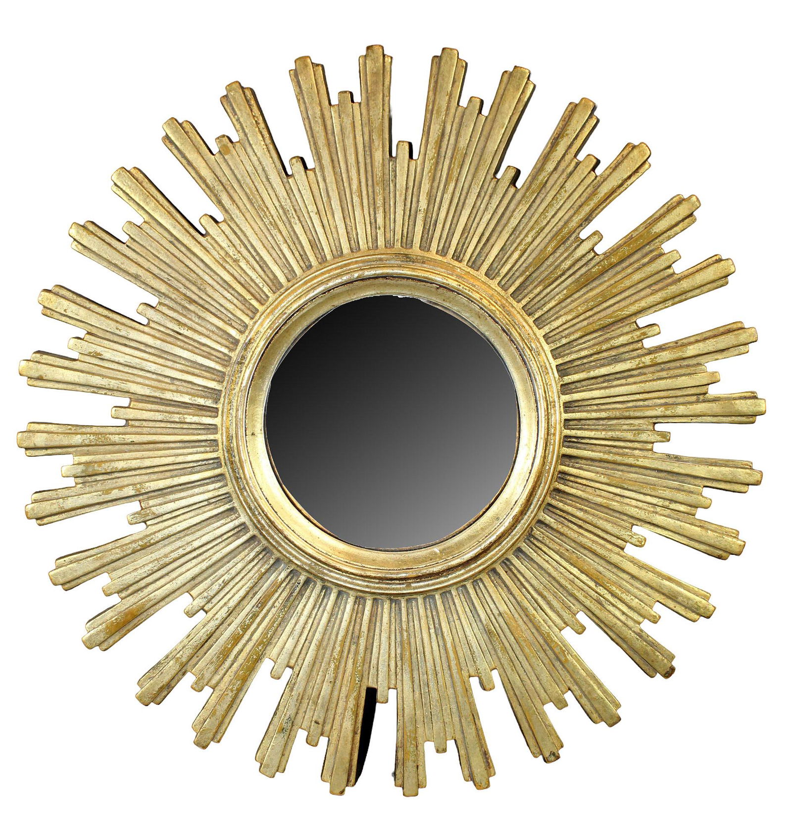 French cast sunburst mirror with convex glass (1 of 7)