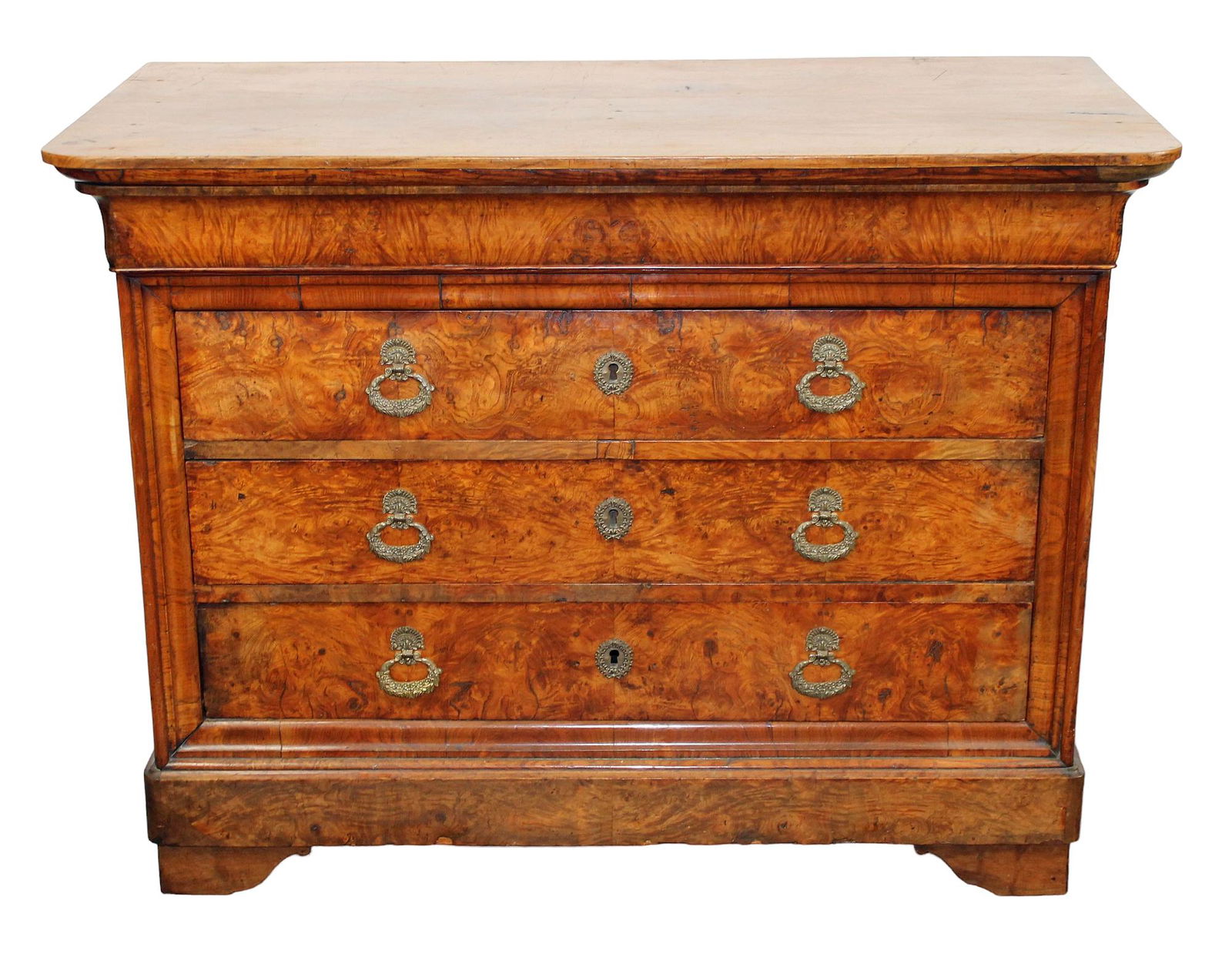 French Louis Philippe commode in burl walnut (1 of 8)