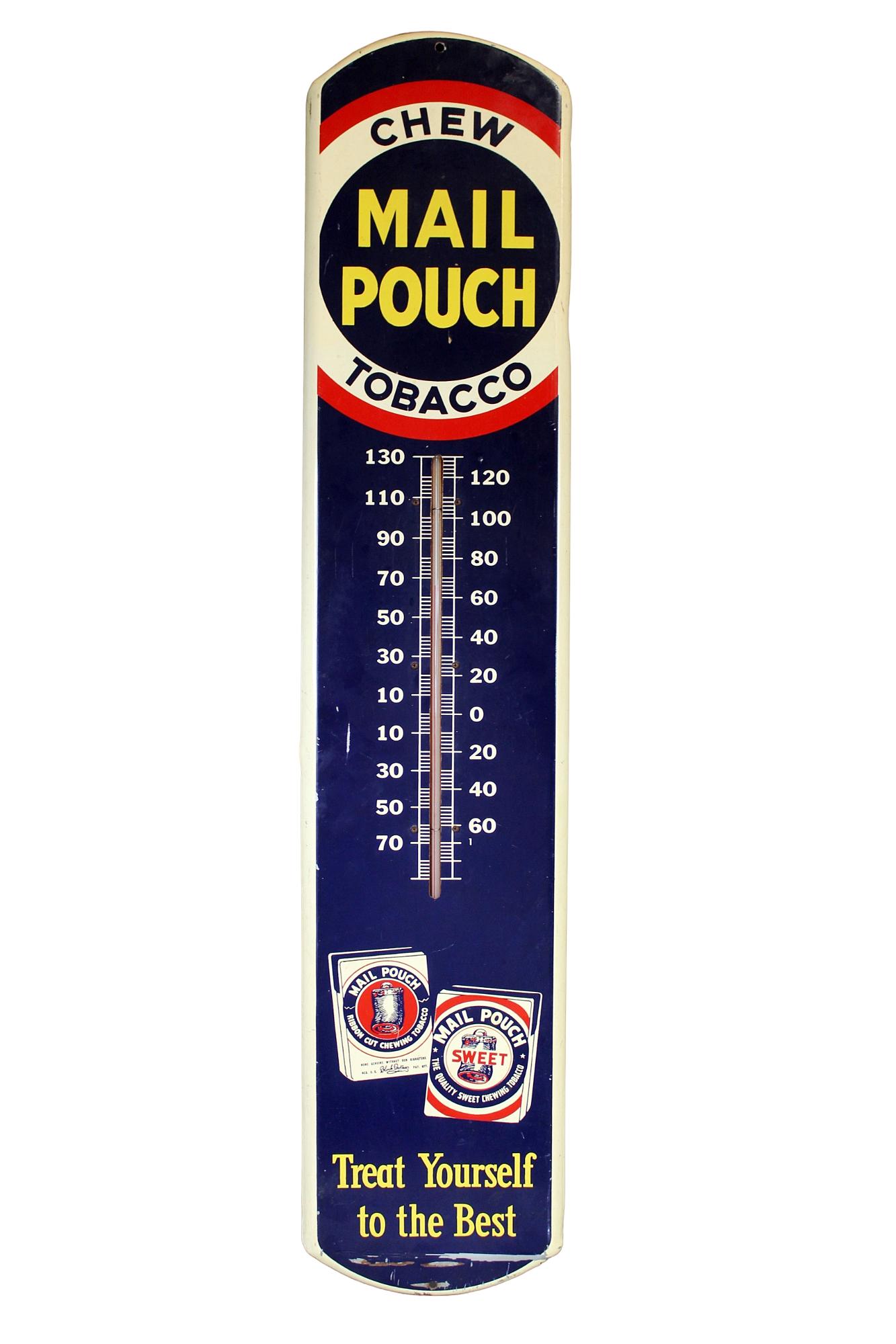 Vintage metal Mail Pouch advertising thermometer (1 of 6)