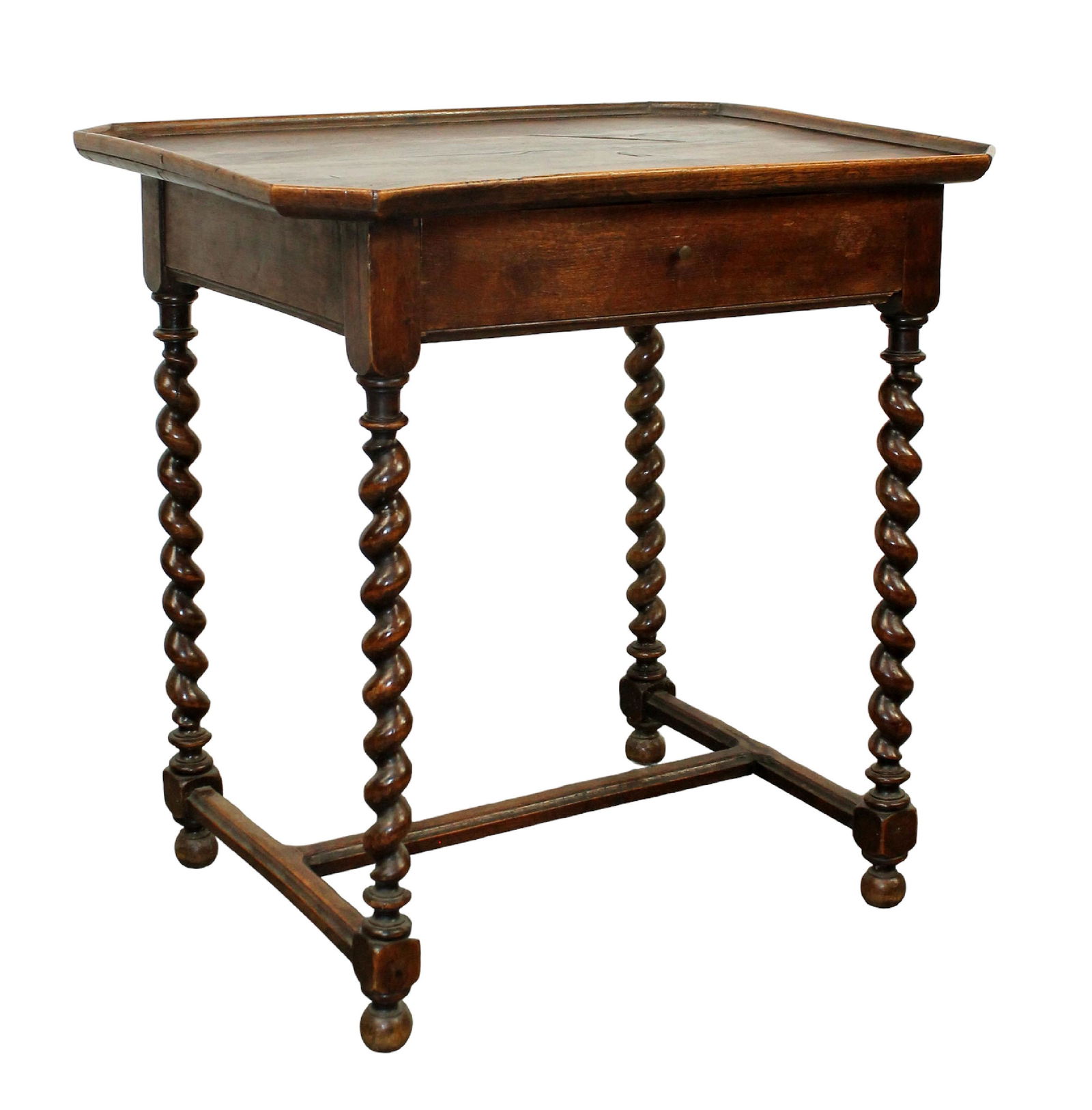 French Louis XIII cabaret side table in walnut on barley twist legs (1 of 7)